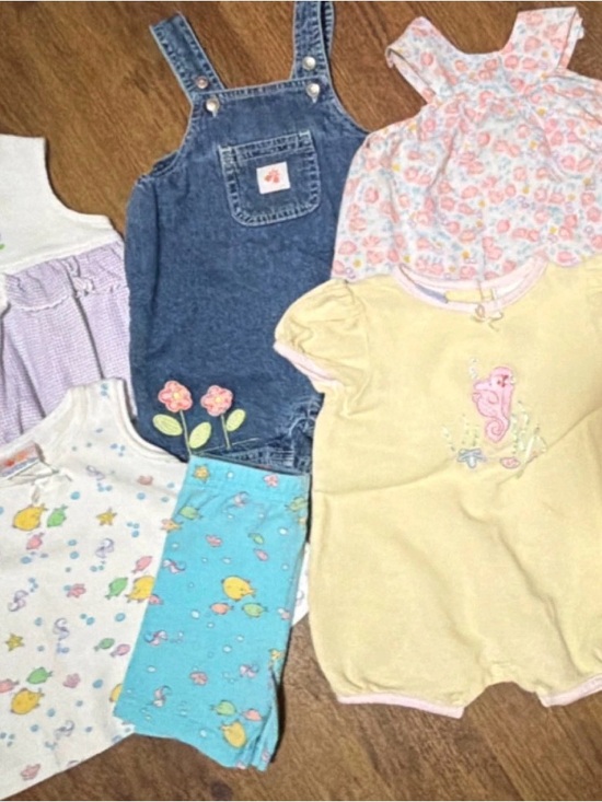 vintage carters Other - Vintage/Y2K Mixed Baby Girls Summer Outfit Bundle - Pastel Yellow, Denim, Floral
